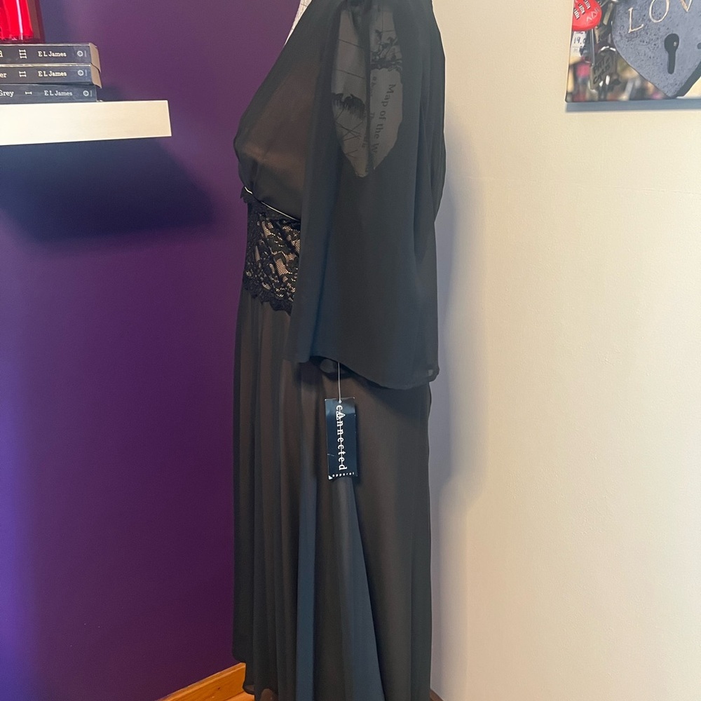 Connected Apparel Sheer Sleeve Dress NWT - Picture 5 of 10